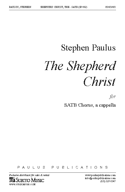 Shepherd Christ, The for SATB Chorus, a cappella